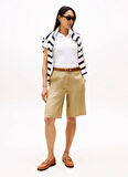 Tommy Hilfiger Baskılı Beyaz Kadın Polo T-Shirt
