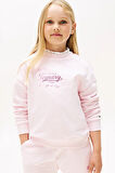 Kız Çocuk Yazı Baskılı Sweatshirt - Pembe | 6 Yaş