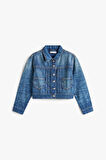 Kız Çocuk Sırtı Nakış İşlemeli Denim Ceket - Mavi | 16 Yaş
