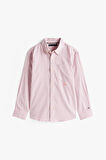 Erkek Çocuk Çok Renkli Çizgili Düğmeli Yaka Gömlek - Pembe | 8 Yaş