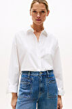 Kadın Rahat Kesim Klasik Yaka Gömlek - Beyaz | 42