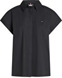 POPLIN SLEEVELESS RELAXED SHIRT Kadın Siyah Gömlek - WW0WW45897