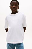Erkek Çocuk Rahat Kesim Göğsü Tonal Nakışlı T-Shirt - Beyaz | 10 Yaş