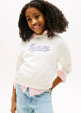 Tommy Hilfiger Baskılı Kız Çocuk Ekru Sweatshırt KG0KG08686YA8