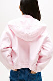 Kız Çocuk Beli Gipe Lastikli Fermuarlı Sweatshirt - Pembe | 8 Yaş