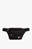 Erkek Yazı Şeritli Bum Bag Askılı Bel Çantası - Siyah | undefined