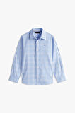 Erkek Çocuk Kareli Klasik Yaka Gömlek - Açık Mavi | 10 Yaş