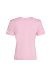 Kadın Slim Cody Açık Bisiklet Yaka Kısa Kollu T-Shirt - Pembe  | S