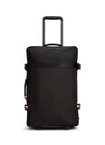 Tommy Hilfiger Siyah Çekçekli Kumaş Valiz TH NYLON TRAVEL SOFT TROLLEY