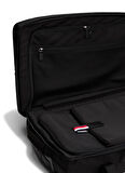 Tommy Hilfiger Siyah Çekçekli Kumaş Valiz TH NYLON TRAVEL SOFT TROLLEY