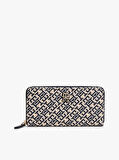Tommy Hilfiger TH JACQUARD LRG ZA Kadın Mavi Cüzdan AW0AW17478DW6