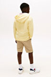 Erkek Çocuk Tonal Logo Fermuarlı Kapüşonlu Sweatshirt - Sarı | 7 Yaş