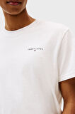 TOMMY HILFIGER Erkek Marka Logolu Pamuklu Günlük Kullanıma Uygun Beyaz1 T-Shirt DM0DM21780 YBL
