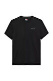 Erkek Slim Fit Minimal Logo T-Shirt - Siyah | S