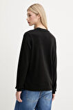 Kadın Regular Fit Grafik Logolu Sweatshirt - Siyah | L