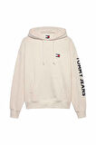 Erkek Cropped Fit Kapüşonlu Kol Baskılı Sweatshirt - Bej | L