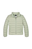Unisex Çocuk Dik Yaka Hafif Şişme Mont - Açık Yeşil | 8 Yaş