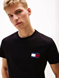 TOMMY HILFIGER Erkek Marka Logolu Pamuklu Günlük Kullanıma Uygun Siyah-Beyaz T-Shirt DM0DM22143 0XM