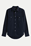 Tommy Hilfiger DENIM SHIRT GMD Erkek Mavi Gömlek MW0MW40684DW5