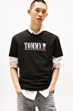 Erkek Tommy Dna Bayrak T-Shirt - Siyah | M