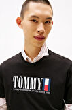 Erkek Tommy Dna Bayrak T-Shirt - Siyah | M