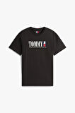 Erkek Tommy Dna Bayrak T-Shirt - Siyah | M
