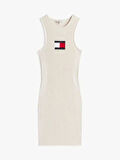 Tommy Jeans TJW FLAG SWEATER MINI DRESS EXT Kadın Beyaz Elbise DW0DW20877YBL
