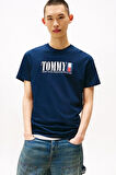 Erkek Tommy Dna Bayrak T-Shirt - Lacivert | L