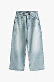 Kadın Charlie Normal Bel Geniş Paça Jean Pantolon - Açık Mavi | 28/30