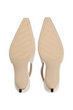 Kadın Squared Toe High Heel Slingback Topuklu Ayakkabı - Krem | 38