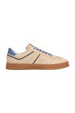 Erkek The Greenwich Süet ve Deri Detaylı Kort Sneaker - Bej/Mavi | 43
