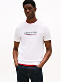 TOMMY HILFIGER Erkek  Beyaz T-Shirt MW0MW40324 YBR