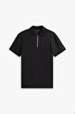 Erkek Interlock Zip Polo - Siyah | L