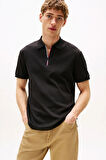 Erkek Interlock Zip Polo - Siyah | XL