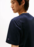 Tommy Hilfiger Bisiklet Yaka Mavi Erkek T-Shirt MW0MW39779DW5_DC MERCERISED COTTON