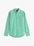 Tommy Hilfiger Erkek Flex Poplin Bold Yeşil  Gömlek MW0MW394510CD