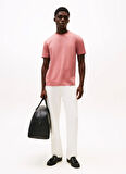 Tommy Hilfiger Bisiklet Yaka Pembe Erkek T-Shirt MW0MW39779TI0_DC MERCERISED COTTON