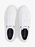 Tommy Hilfiger TH HI VULC CORE LOW LTH II ESS Erkek Beyaz Sneaker FM0FM05511YBS