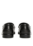 Tommy Hilfiger Siyah Erkek Klasik Ayakkabı HILFIGER TASSEL LTH LOAFER