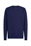 Erkek Regular Fit Monogram Logolu Esnek Sweatshirt - Lacivert | L