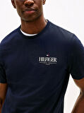 Tommy Hilfiger HILFIGER STACK TEE Erkek Mavi T-shirt MW0MW39355DW5