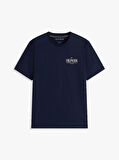 Tommy Hilfiger HILFIGER STACK TEE Erkek Mavi T-shirt MW0MW39355DW5