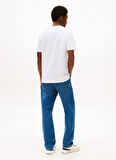 Tommy Hilfiger Bisiklet Yaka Beyaz Erkek T-Shirt MW0MW39357YBR_HILFIGER FLOCK TEE