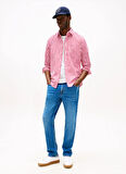Tommy Hilfiger Normal Gömlek Yaka Pembe Erkek Gömlek MW0MW394510D1_FLEX POPLIN BOLD STRI
