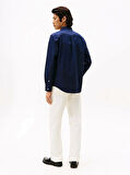 Tommy Hilfiger Erkek  Solid Heritage Oxford Lacivert Gömlek MW0MW357740G0