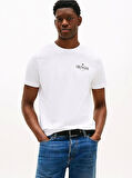 Tommy Hilfiger HILFIGER STACK TEE Erkek Beyaz T-shirt MW0MW39355YBR
