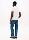 Tommy Hilfiger HILFIGER STACK TEE Erkek Beyaz T-shirt MW0MW39355YBR