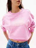 Tommy Jeans TJW RLX GRADIENT FLAG CREW Kadın Pembe Kazak DW0DW21396U06