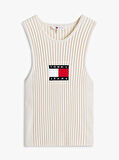 Tommy Jeans TJW RIB RACER TANK Kadın Beyaz Kazak DW0DW20975YBL