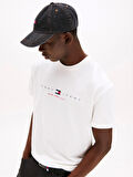 Tommy Jeans TJM REG FLAG LINEAR SS TEE EXT Erkek Beyaz T-shirt DM0DM21911YBL
